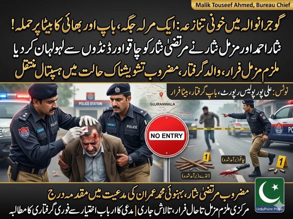 گوجرانوالہ میں خونی تصادم اور پولیس کی کارروائی کا منظر