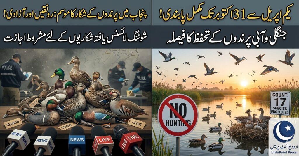 پنجاب میں جنگلی و آبی پرندوں کے شکار پر پابندی: یکم اپریل سے اطلاق