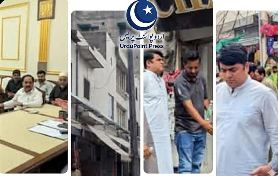 شیخوپورہ میونسپل کمیٹی افسران کا مین بازار میں ترقیاتی کاموں کا معائنہ