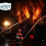 Rescue 1122 personnel extinguishing fire at Hero Gatta Factory in Gujranwala